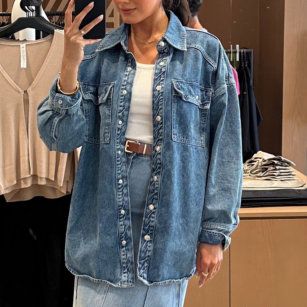 Reformation Denim Jacket Shirt Oversized